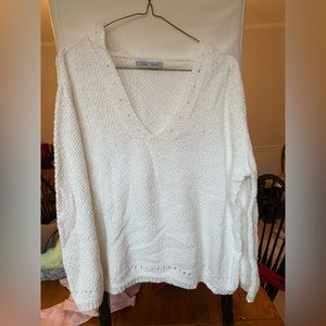 White sweater with hood